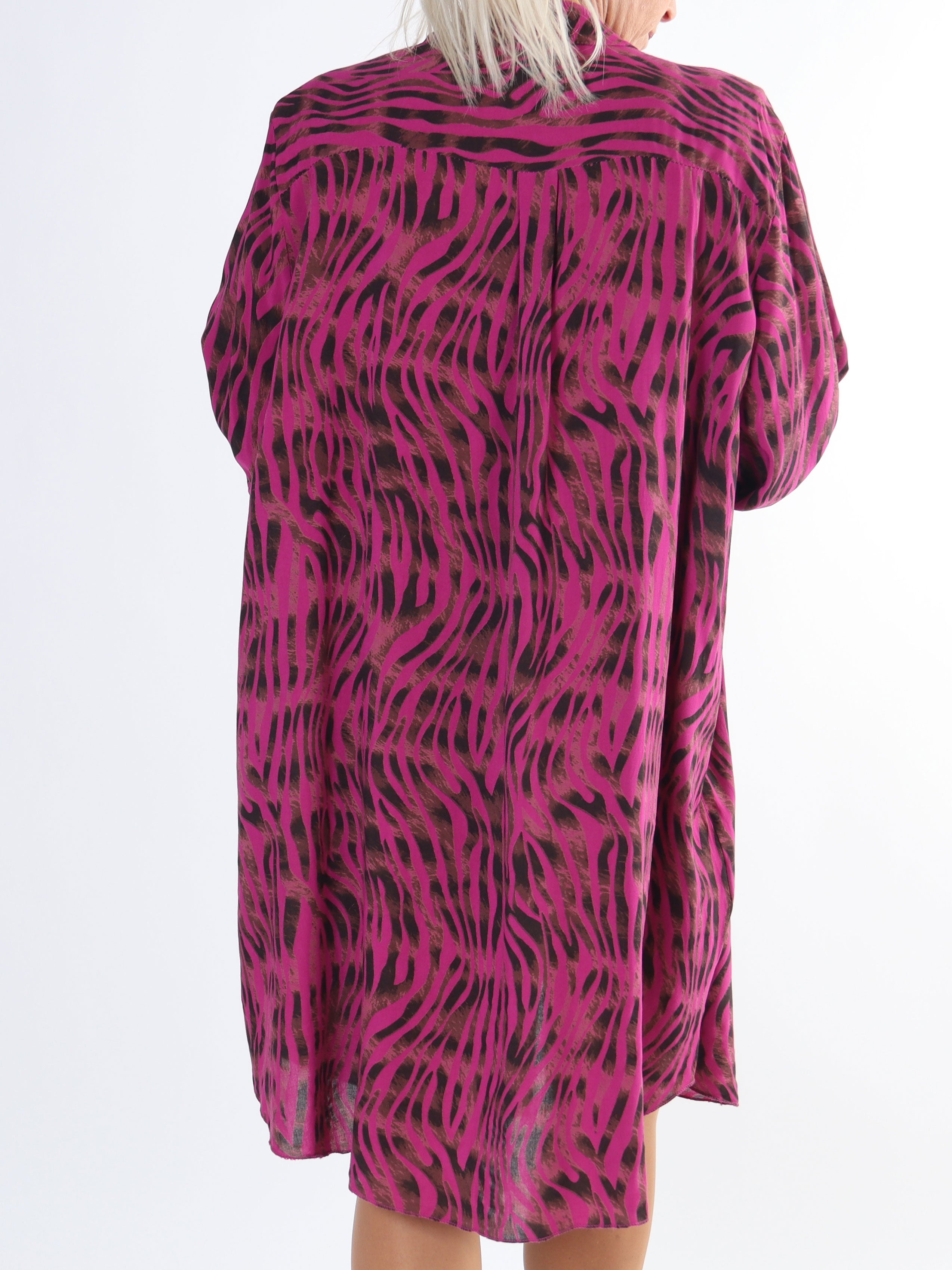 Firenze - Bomullsskjorta med djurränder i plusstorlek